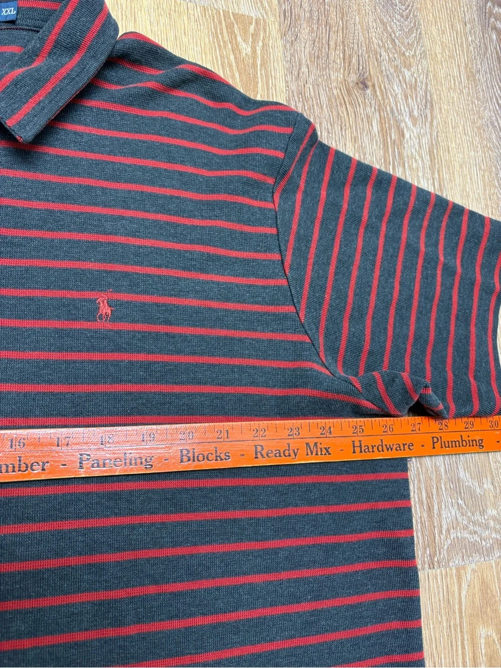 Ralph Lauren Black Polo with Red Stripes